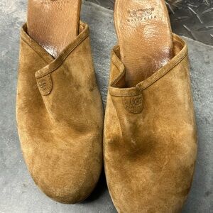 UGG Tan Suede  Slip-On Clog Shoes